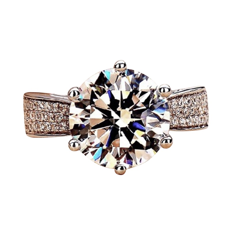 Cincin Kristal Cubic Zirconia Ukuran 12mm Untuk Wanita