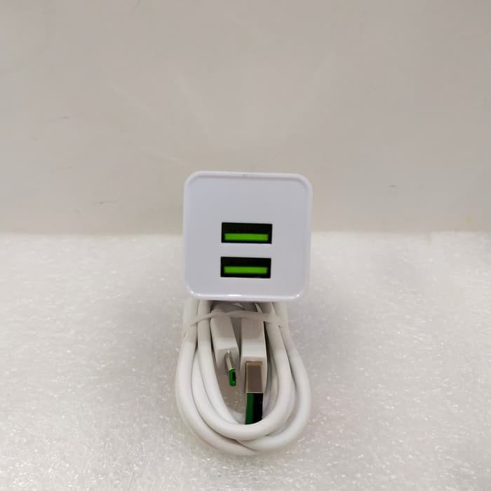 TRAVEL FAST CHARGER VOOC MICRO USB 2 LUBANG - SAMSUNG OPPO VIVO REALME XIAOMI MI