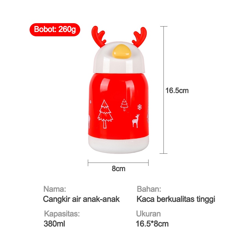 Botol air/Kartun kaca ganda/Cawan Antler/Cangkir anak/Cangkir air anak-anak L199