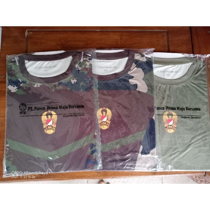 QH KAOS LORENG KASAD. ORI 100% pembagian TNI AD. PT PANCA, kaos olahraga Dryfit, kaos GYM Fitnes