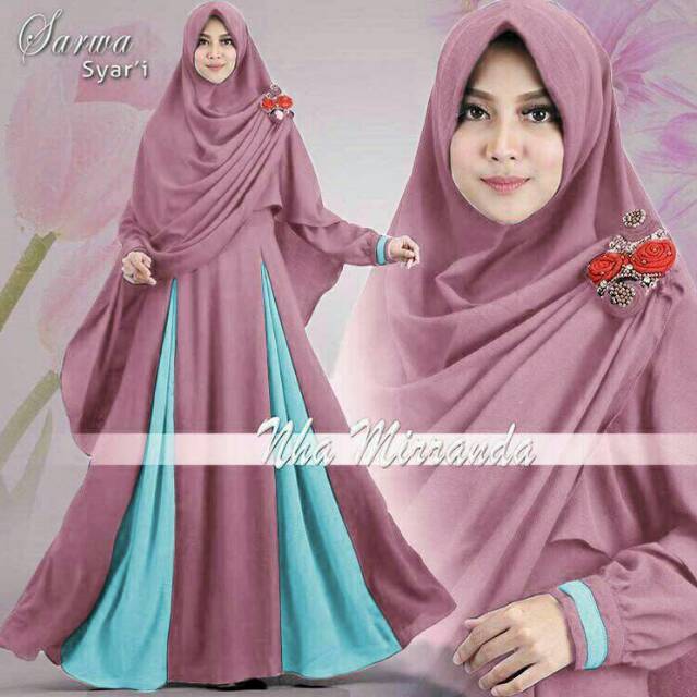 46 sarwah syari dusty pink