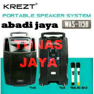 Speaker Portable Amplifier Wireless KREZT WAS 115 B (15 Inch)