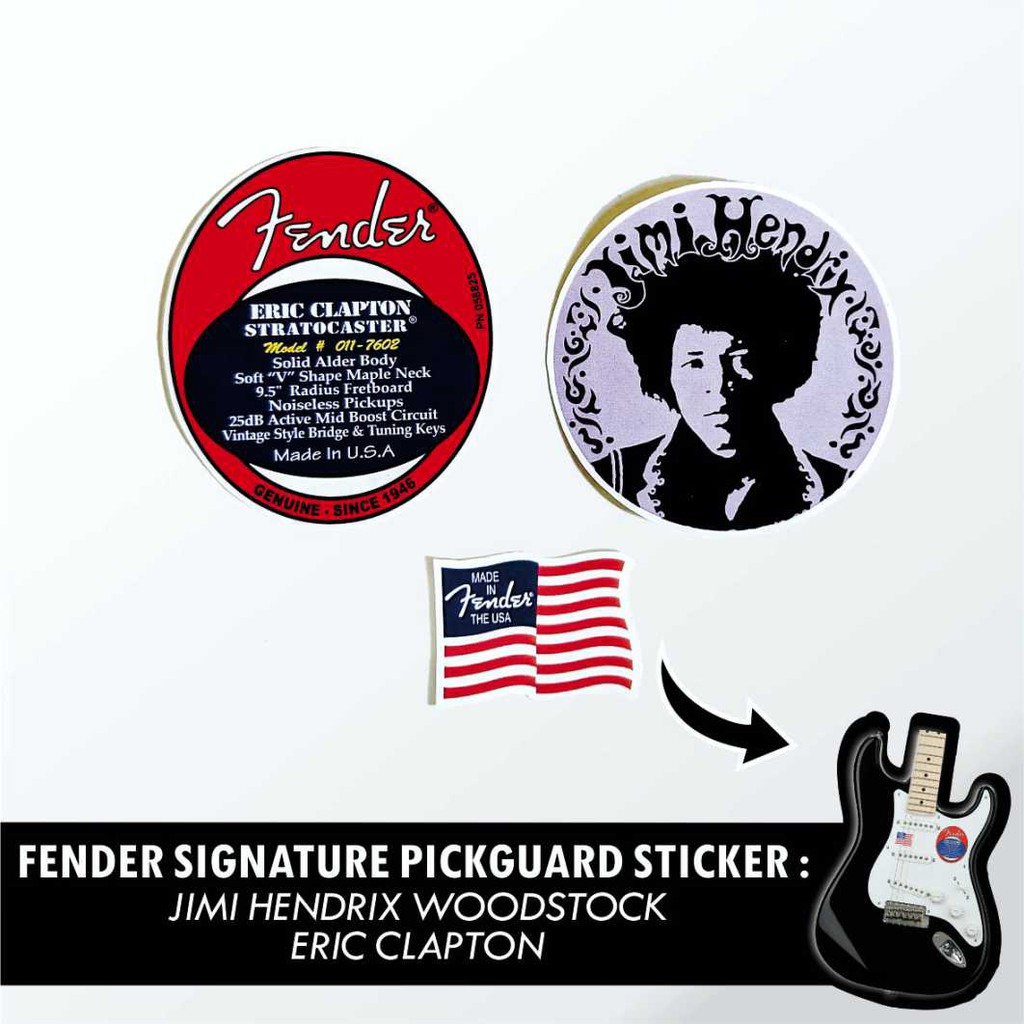 Fender Signature Sticker Pickguard Gitar dan Bass Set Stiker Pickguard