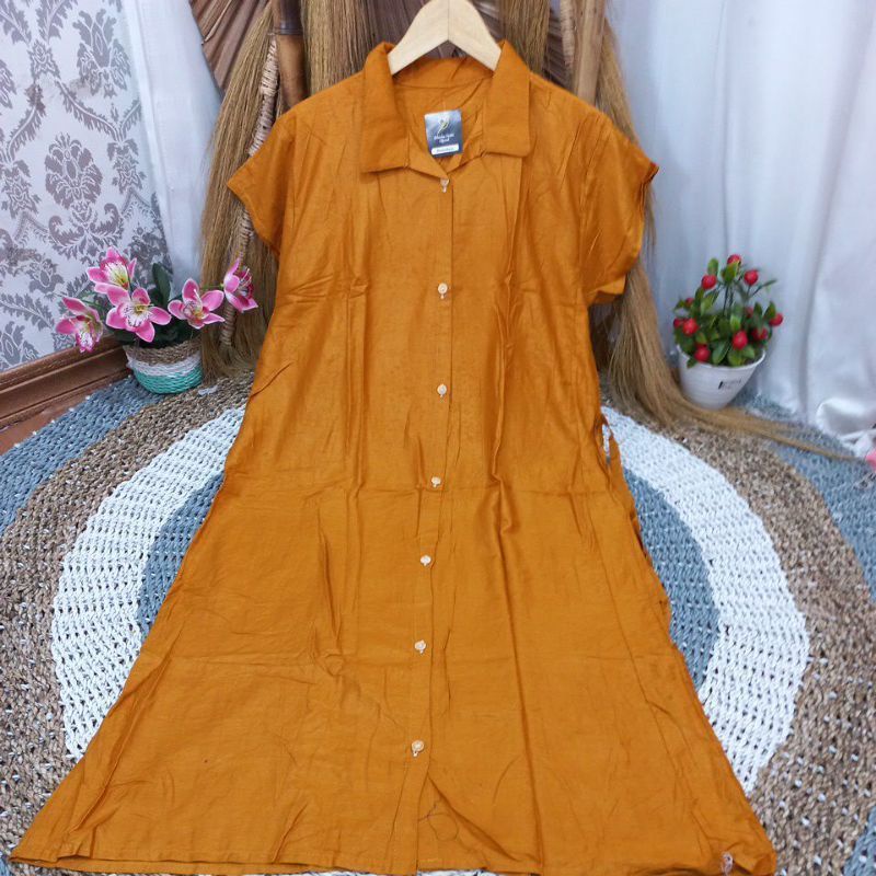 Daster Viral Polos full Kancing bahan rayon