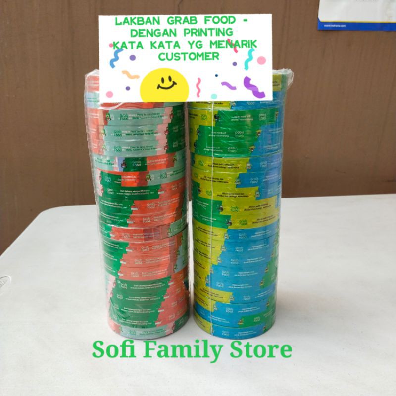 Lakban Grabfood Grab Food isolasi selotip printing safety tape HIJAU 12mm x 65m