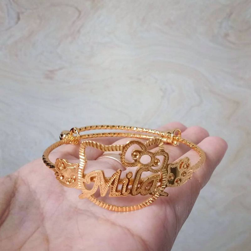 gelang tangan dan bangle custom Nama anak