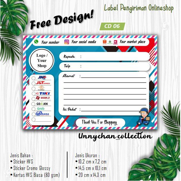 

STIKER LABEL PENGIRIMAN ONLINESHOP PART 1