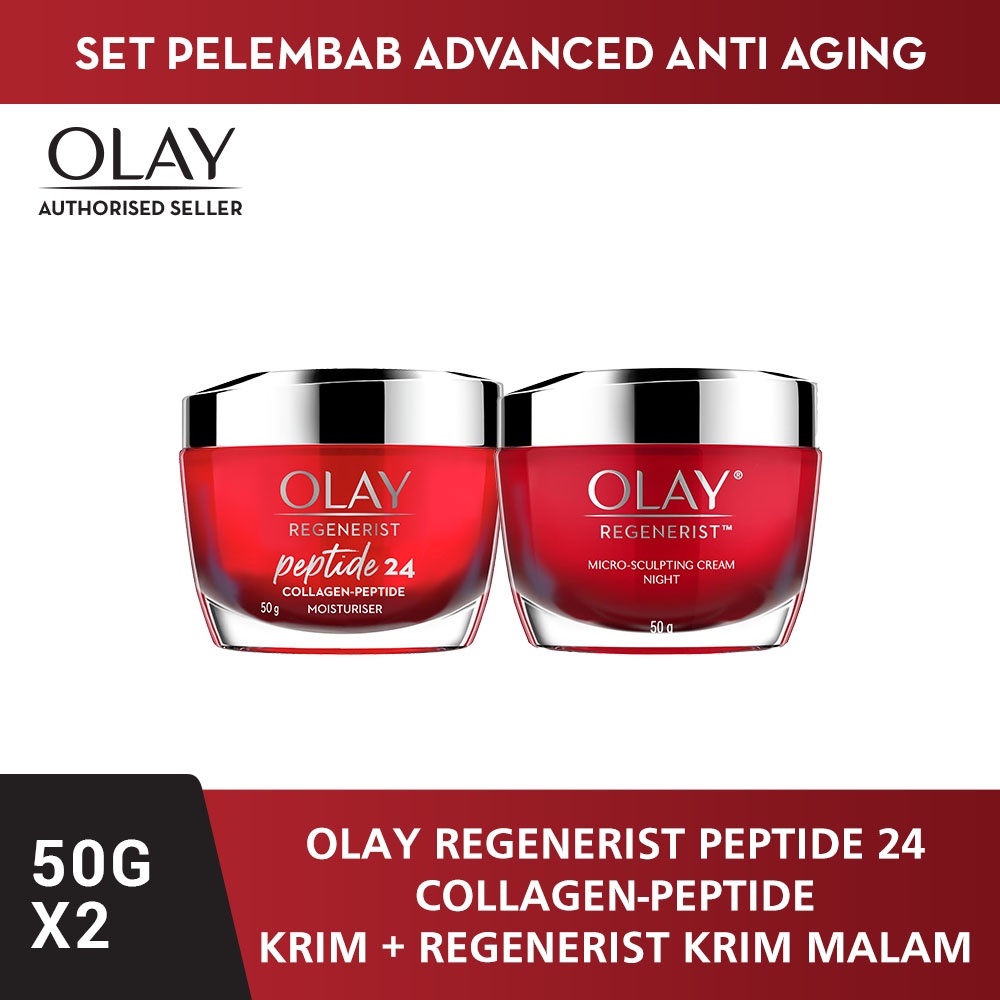 Olay Ritual Krim Pelembab Collagen 24 50g &amp; Regenerist Malam 50g