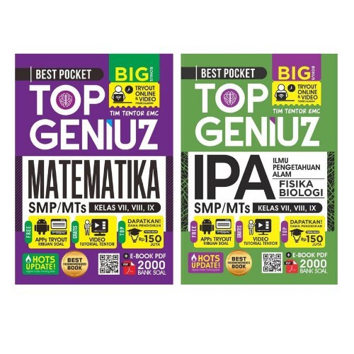 BUKU SMP - BEST POCKET TOP GENIUS MATEMATIKA, IPA
