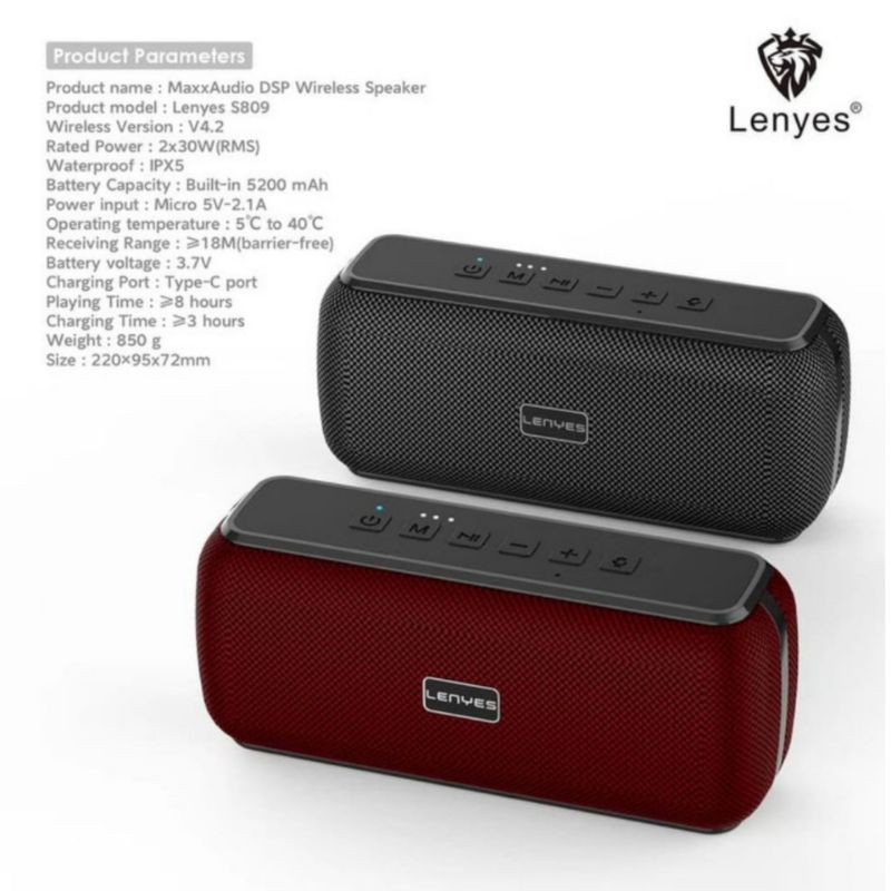 LENYES S809 60W maxxAudio DSP outdoor wireless bluetooth hifi stereo portable speaker