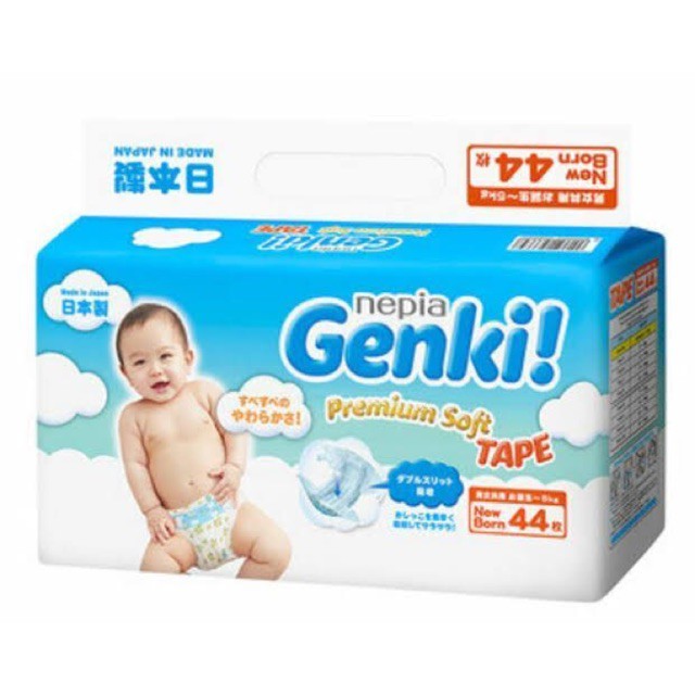 Nepia Genki Tape / Popok Bayi New Born Isi 44pcs