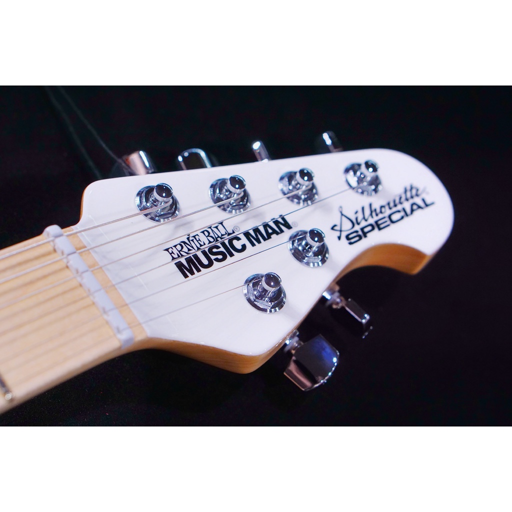 Ernie Ball Music Man Silhouette Special HSS Trem - White - Maple Matching Headstock - White G99056