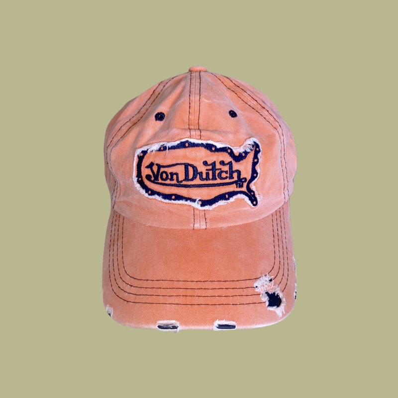 Topi Soft Orange with Black Von Dutch
