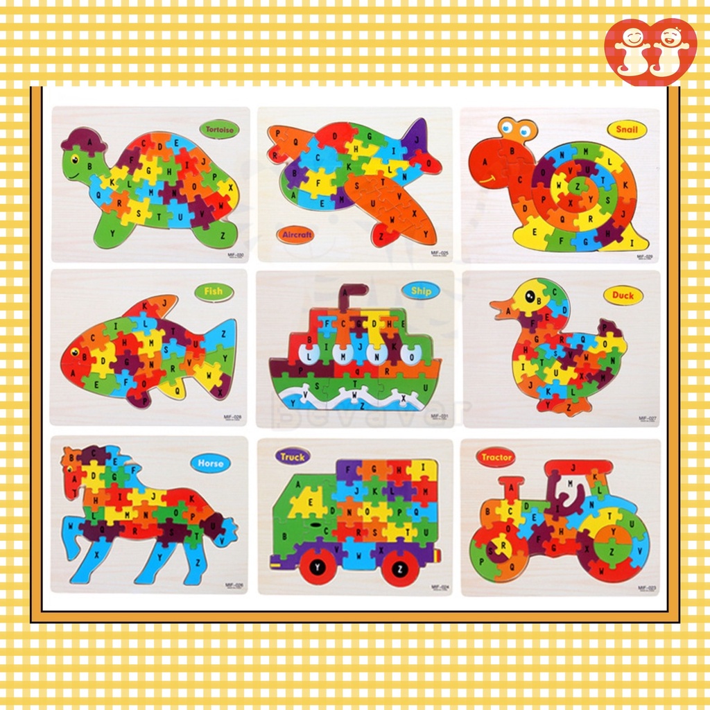 Mainan Edukasi Anak Puzzle Kayu Jigsaw Huruf