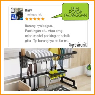  Rak  Piring  Wastafel  2  Susun  Baja Anti  Karat  Rak  Dapur 