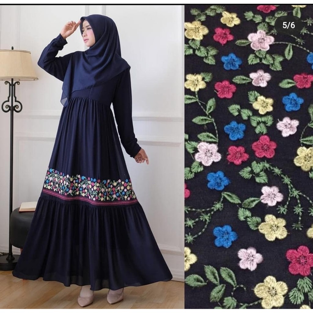 ( S M L XL XXL XXXL 5L ) NEW FASHION MUSLIM AMARA BORDIR | GAMIS JUMBO