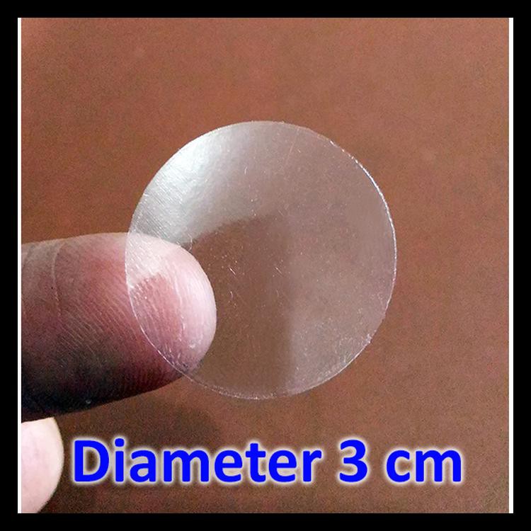 

Stiker Vinyl Bulat 3 Cm Transparan Polos Sticker Bundar Diameter 3Cm Kode 767