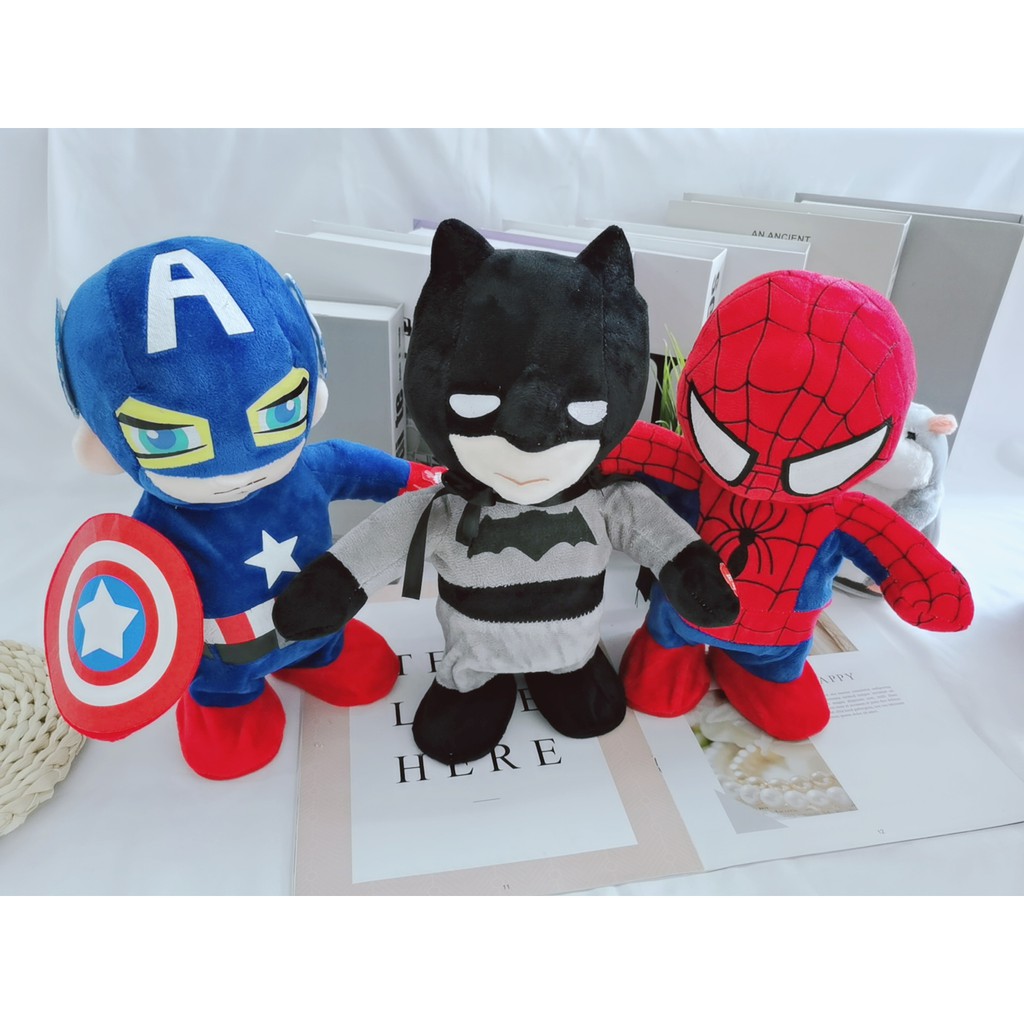 Boneka Walking spiderman Batman mini Mickey mainan boneka  berjalan music/boneka musik/mainan anak/