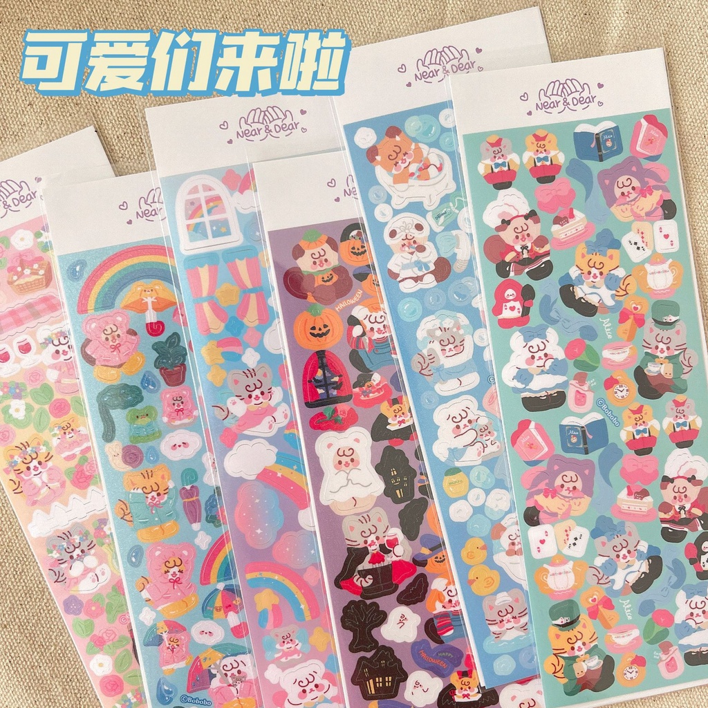 Galicici Stiker Laser hologram Motif Kartun Lucu Anti Air Untuk Dekorasi DIY