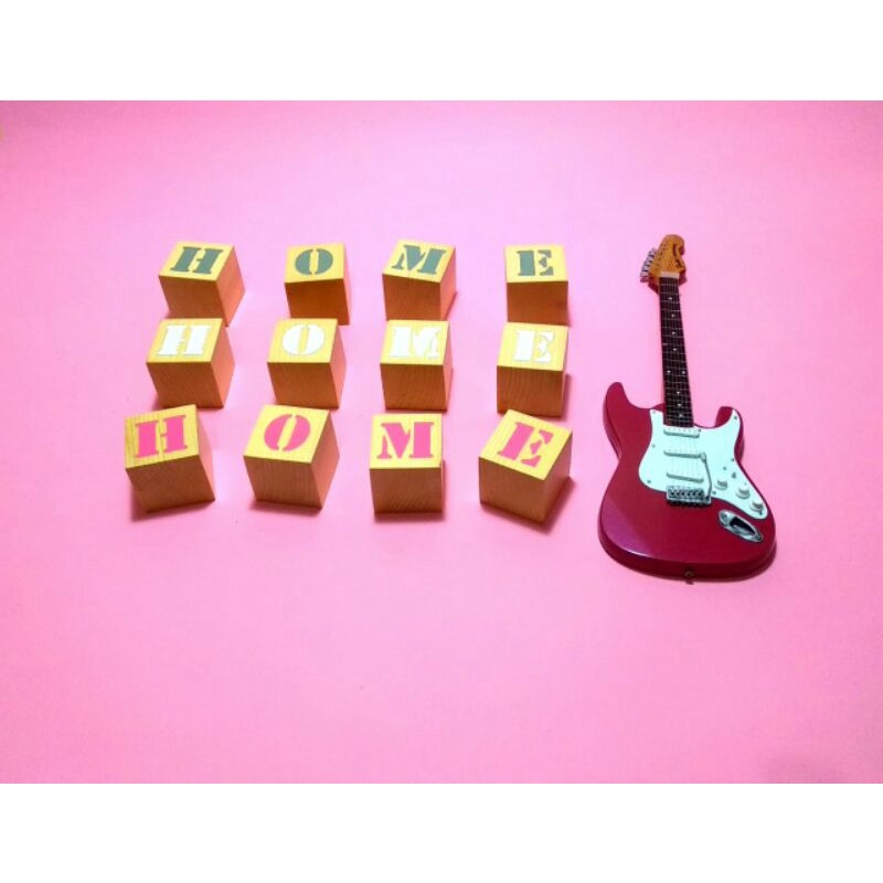 HIASAN DEKORASI BALOK KUBUS KAYU JATI BELANDA 4PCS