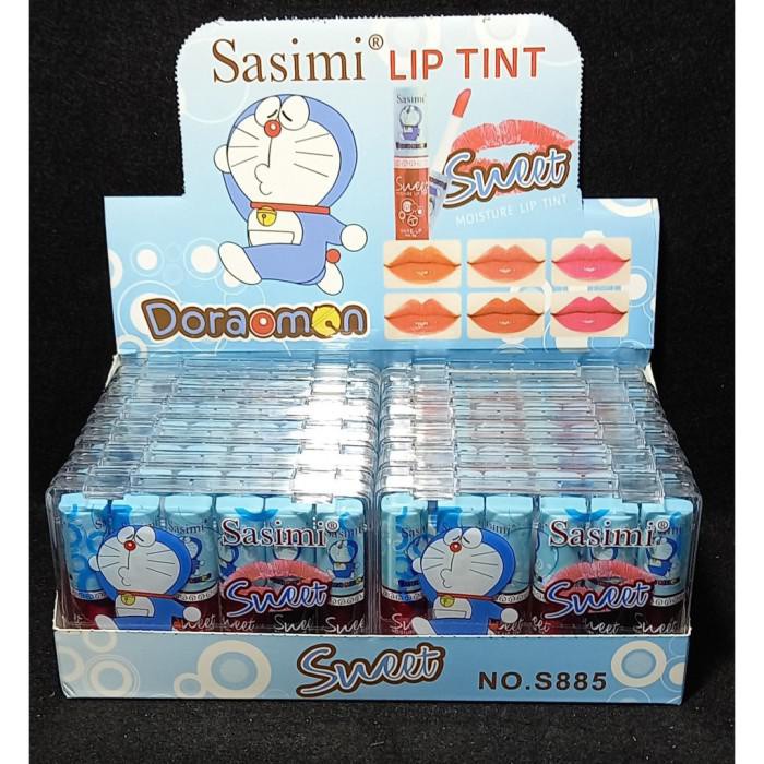 Liptint SASIMI DORAEMON HELLOKITTY S885 water LIP tint lips kiss ori S884 { PER BOX }