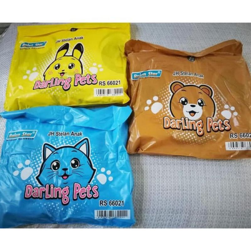 jas hujan stelan anak darling pets