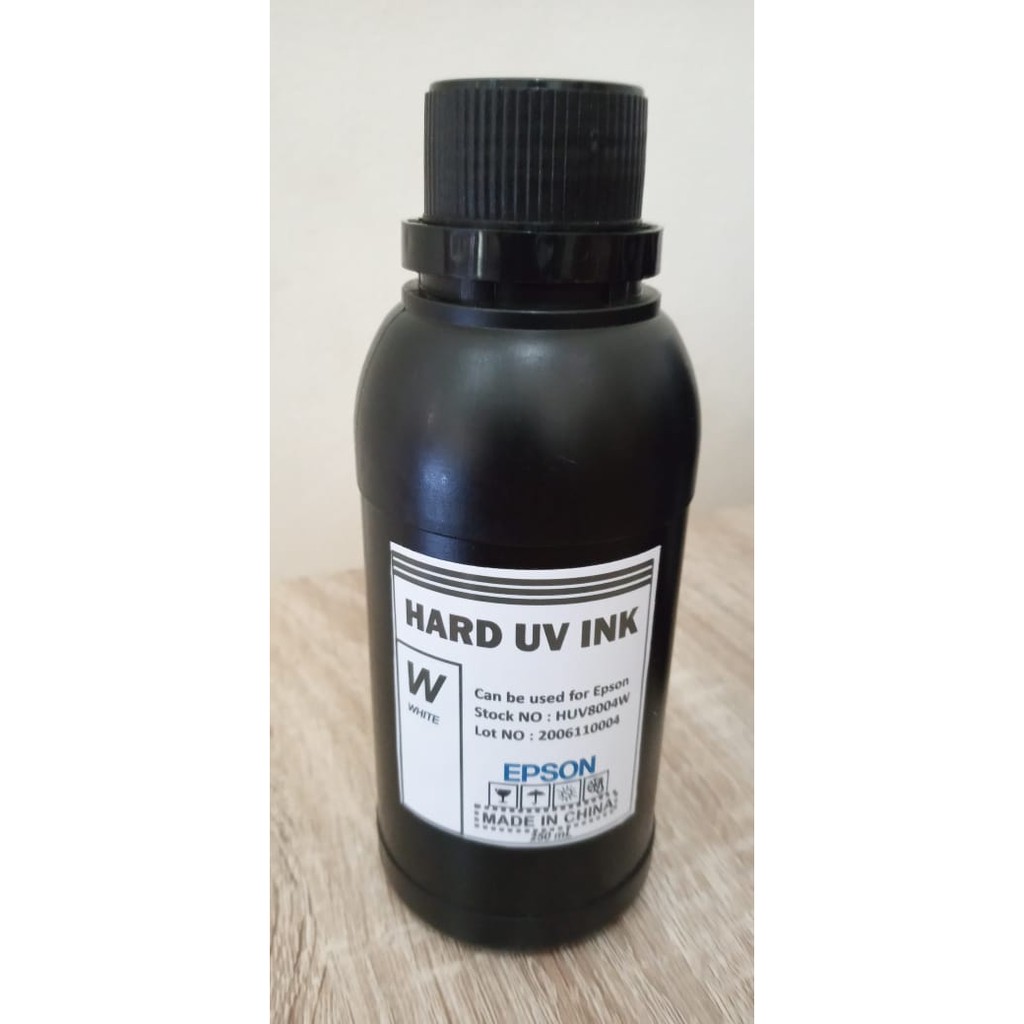 Tinta Uv Ink Led Curable Tipe Hard - Printer Epson 250ml White Putih