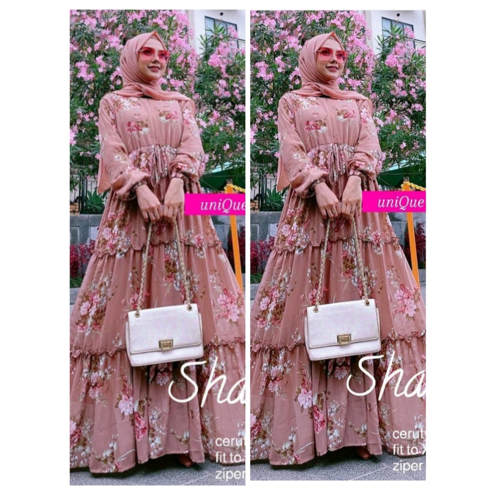 pakaian✻Gamis syar,i Wanita  gamis bahan Babydol Full Ceruti busuy  Gamis Syar,i Terlaris