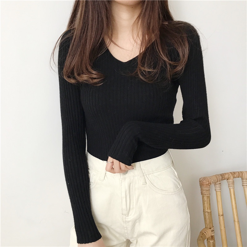 XIAOZHAINV Sweater Wanita Korean Style Lengan Panjang HW0053