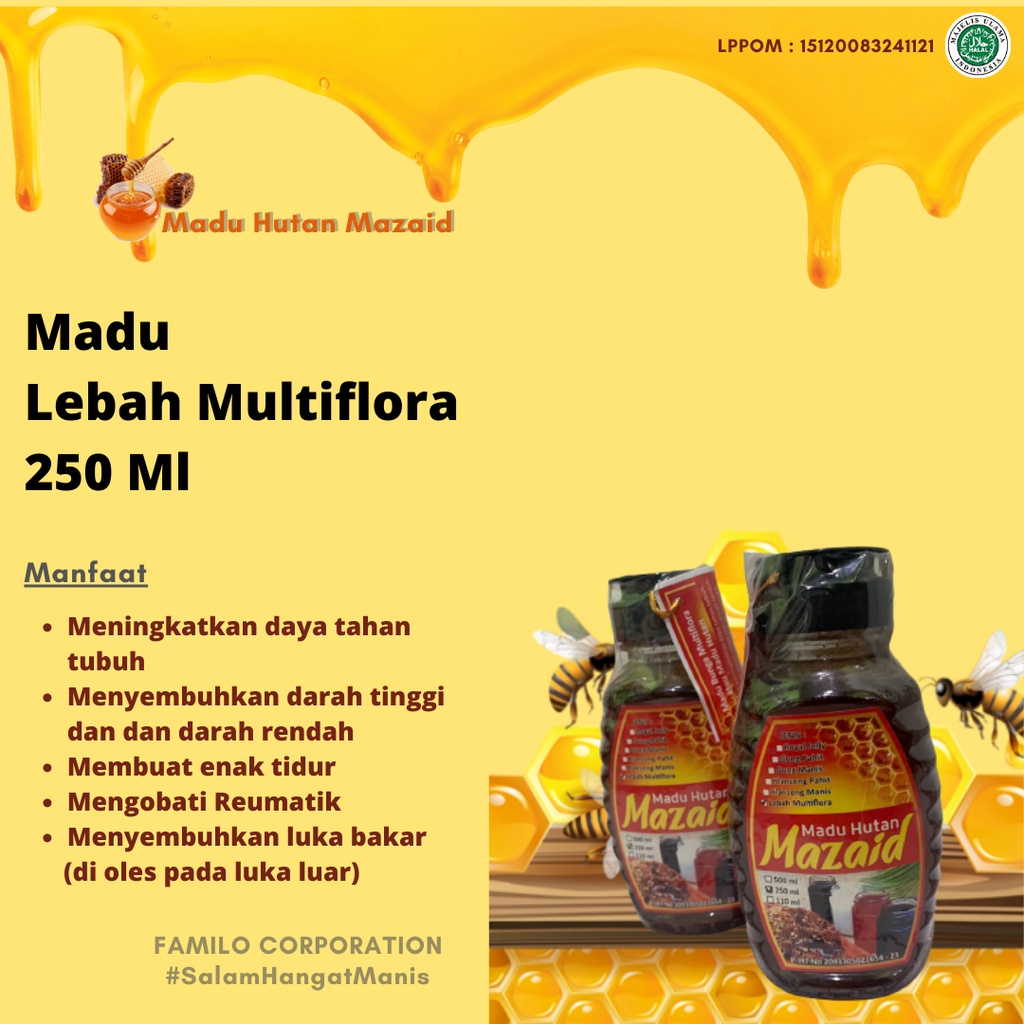 

Madu Hutan Mazaid Lebah Multiflora 250 ML
