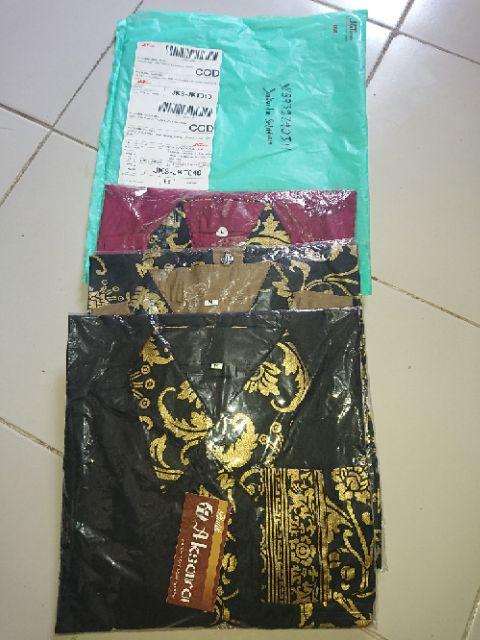 Kemeja Batik Pria Modern Murah Lengan Panjang Katun Oil Mix Prada Halus, Atasan Batik Kerja Pria Tre