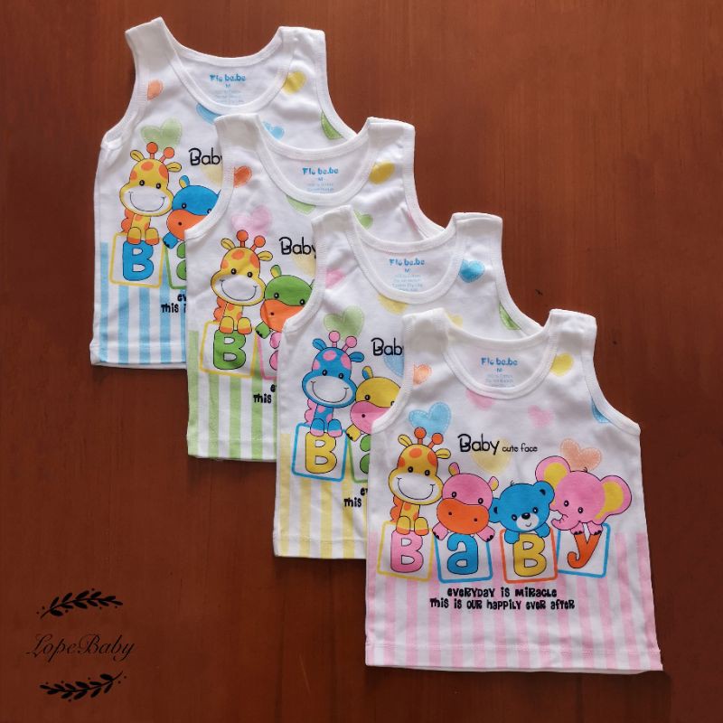 BB07 – Baju Bayi Tanpa Lengan / Kutung Motif Baby Cute Face