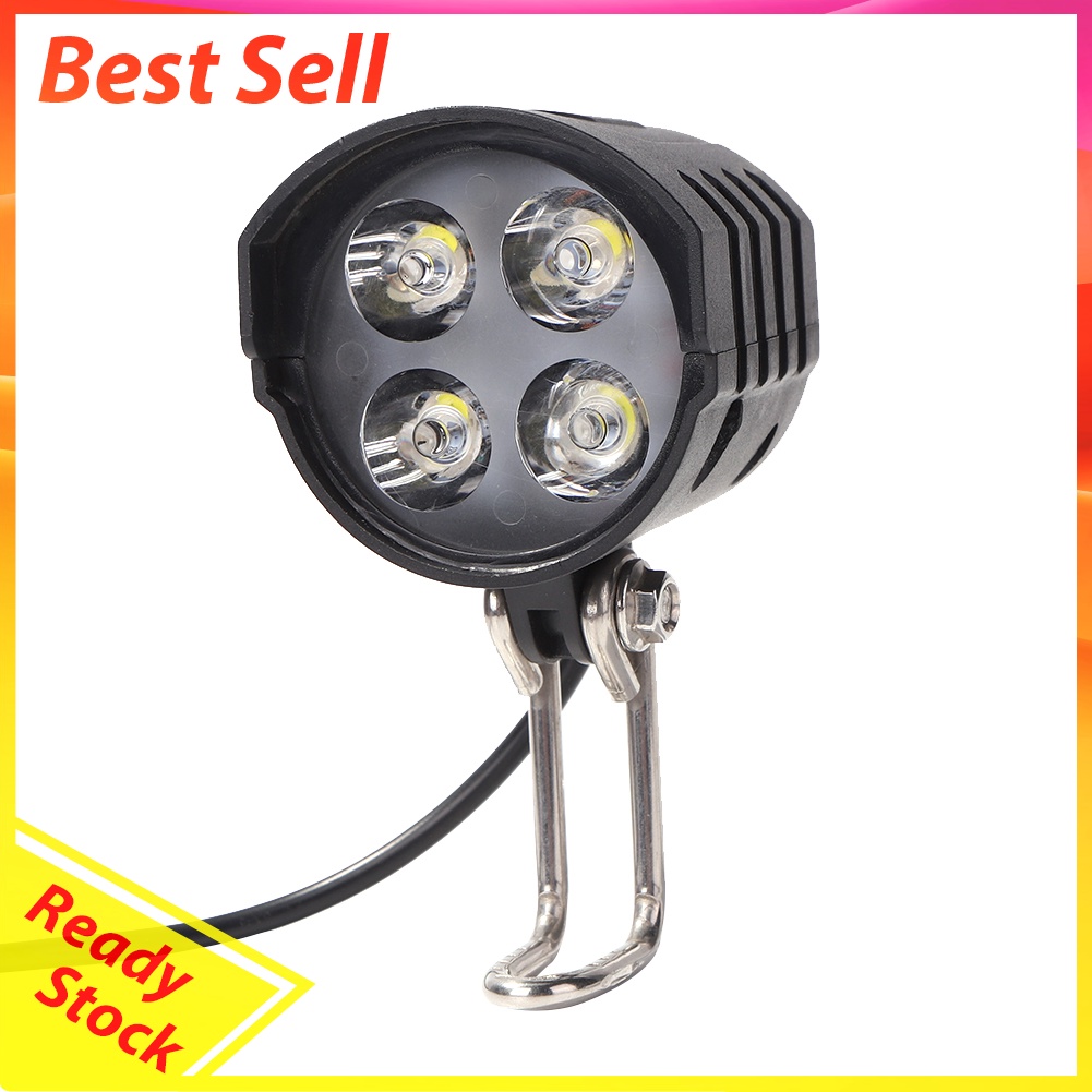 ABS Electric Bicycle 4 LED Headlight 12W Waterproof with Horn for Driving