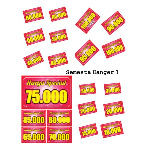 Kertas Harga start 10.000-100.000 dan 100.000/3pcs kelipatan 5000 dijual per lembar