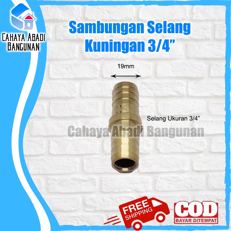 Sambungan Selang Air Kuningan 3/4&quot; Inch Inchi Inci