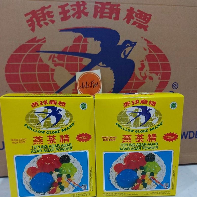 

Agar - agar swallow globe box utuh (12 sachet @7gr)