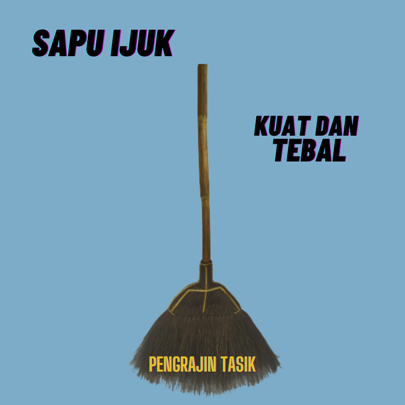 Sapu Ijuk Asli Rotan Tebal Alat Pembersih Ruangan