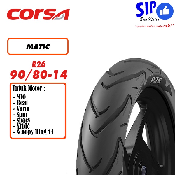 Ban motor matic Corsa R26 90 80 14 platinum tubeless beat mio vario