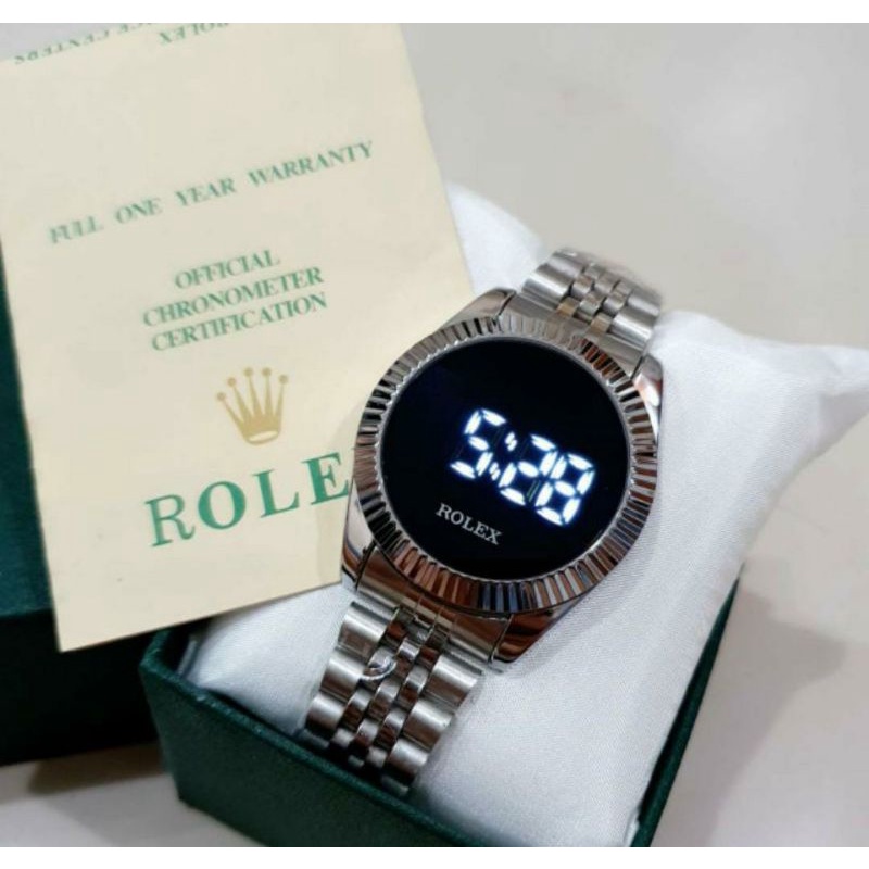 TERVIRAAALLLL.JAM TANGAN TOUCH paket box + buku manual || jam tangan digital wanita Rolex LED rantai