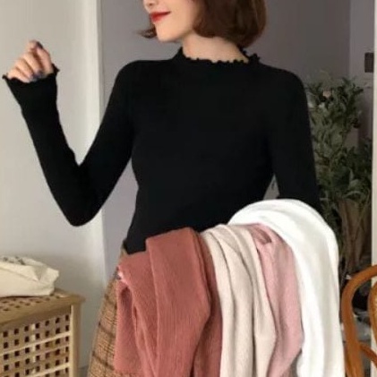 DAISY CURLY SWEATER TERMURAH KUALITAS PREMIUM BB 30 - 55 KG MELAR / ATASAN RAJUT WANITA / SWEATER RAJUT BLOUSE KOREA STYLE / BAJU RAJUT KEKINIAN 2022 / FASHION RAJUT KETAT / TURTLENECK KRIWIL TANGAN PANJANG