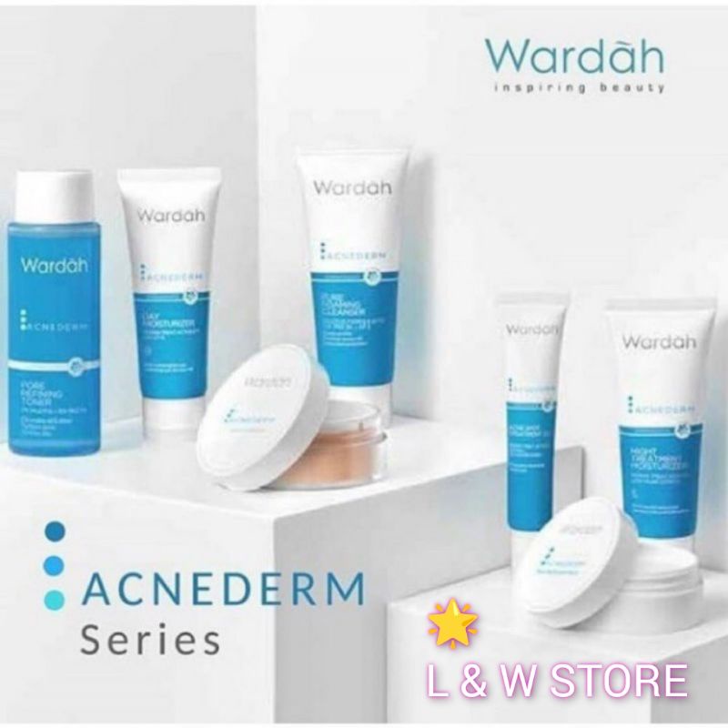 Wardah Acnederm Series-Pure Foaming Cleanser/Refining Toner/Day