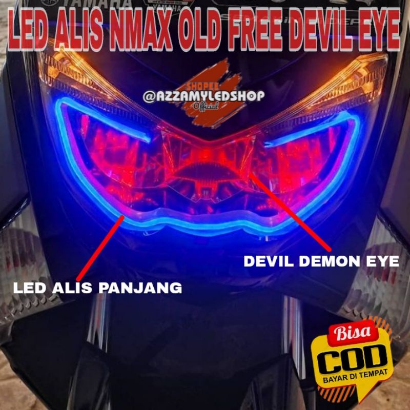 Paket lampu motor DRL alis lampu alis nmax OLD  Yamaha nmax freedemon eye devil eye kualitas grade A super terang