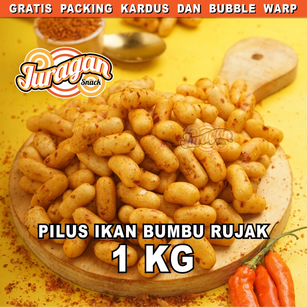 PILUS IKAN BUMBU RUJAK 1 KG snack kiloan makanan ringan jajanan cemilan camilan manis asin gurih murah