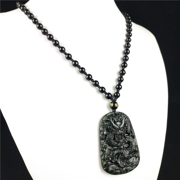 KALUNG PRIA LIONTIN GIOK HITAM TERMURAH