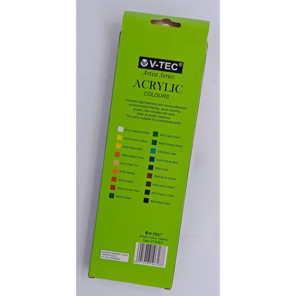 

ghg Cat Acrylic v-tec 18 warna (6 ml)