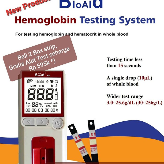 Strip test Hb darah Bioaid HB Test Strip