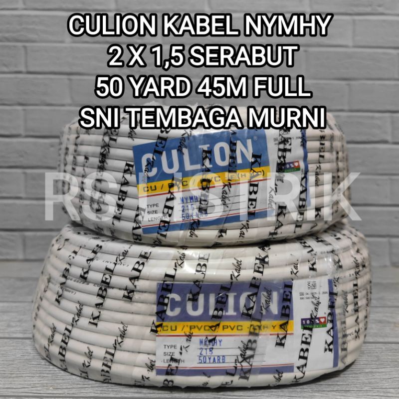 CULION KABEL LISTRIK NYMHYO 2X1.5 TEMBAGA MURNI SNI 50 YARD RAMBUT BAGUS BERKUALITAS TERJAMIN HARGA 1 ROLL