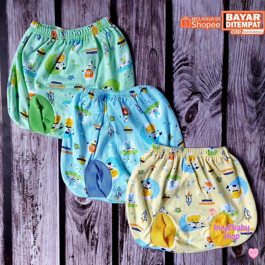 Celana pendek bayi model POP Animal Explorer NIA 0-3 Bulan 3 PCS