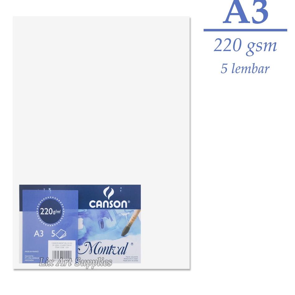

[KODE VKRKT] Canson Montval Watercolor Paper A3 Cold Pressed - 220 gsm - 5 sheets