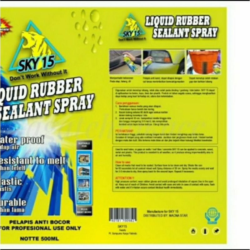 SKY 15 LIQUID RUBBER SEALANT SPRAY PELAPIS ANTI BOCOR 500 ML